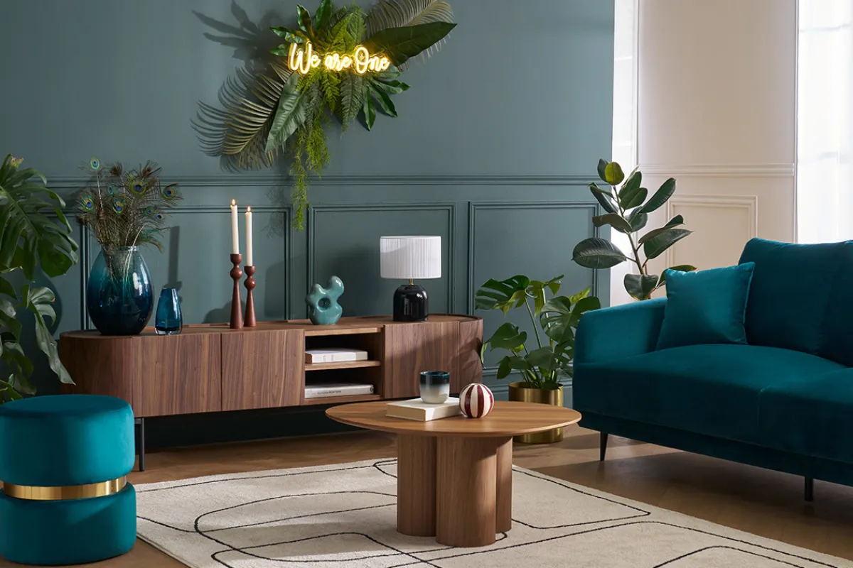 Miliboo Design-TV-Möbel aus dunklem Walnussfurnier und schwarzem Metall mit Stauraum B180 cm SKYE* Tv-lowboards