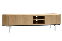 Miliboo Design-TV-Möbel aus hellem Holz und schwarzem Metall mit Stauraum B180 cm SKYE* Tv-lowboards