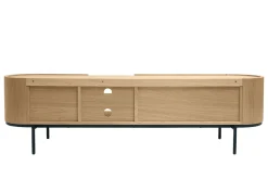 Miliboo Design-TV-Möbel aus hellem Holz und schwarzem Metall mit Stauraum B180 cm SKYE* Tv-lowboards