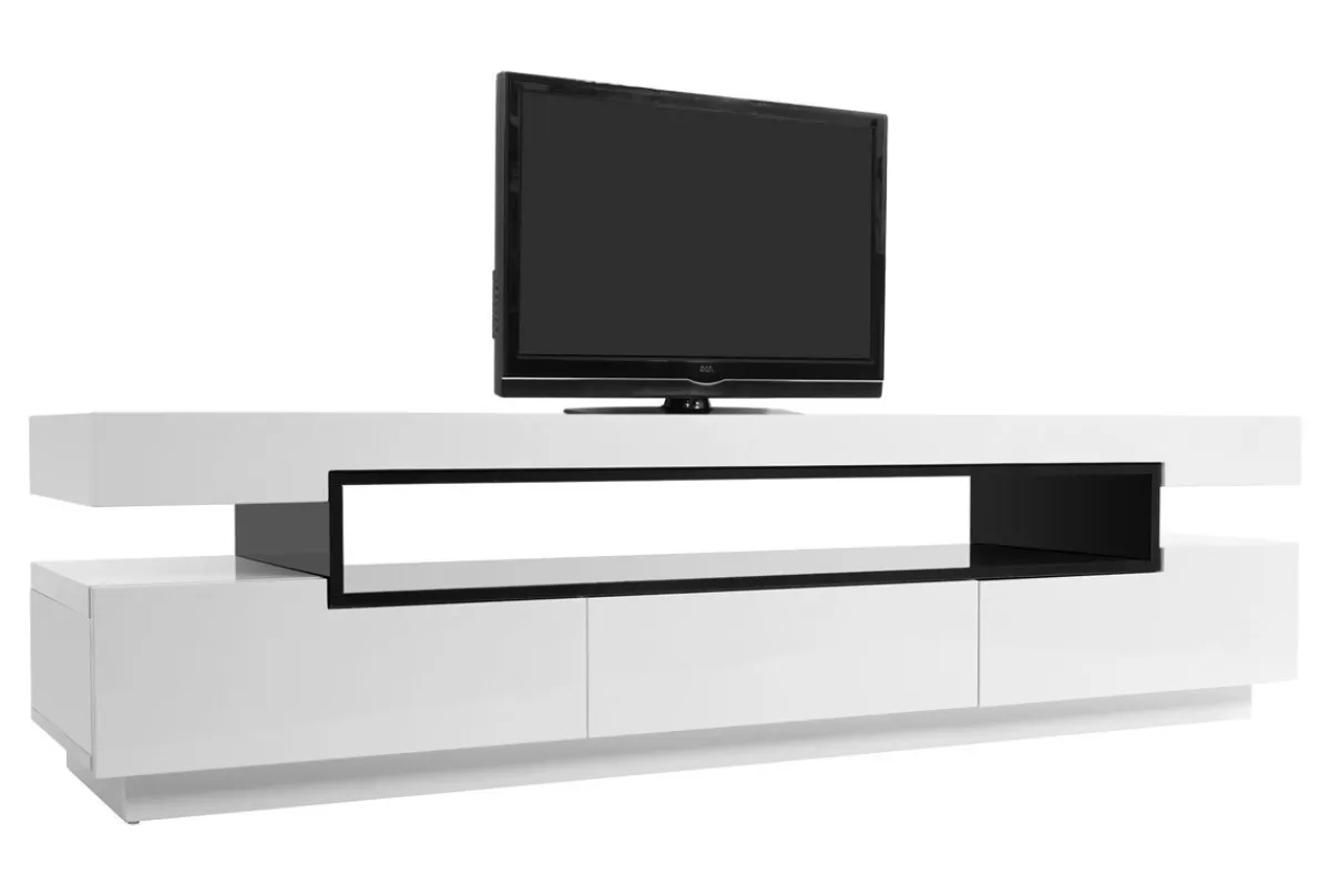 Miliboo Design-TV-Möbel lackiert Weiß glänzend LIVO* Tv-lowboards