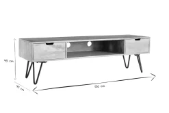 Miliboo Design-TV-Möbel Mangoholz Hairpin-Tischbeine Metall VIBES* Tv-lowboards
