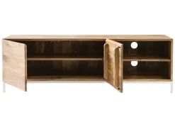 Miliboo Design-TV-Möbel Mangoholz und Metall Weiß 145 cm BOHO* Tv-lowboards