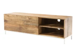 Miliboo Design-TV-Möbel Mangoholz und Metall Weiß 145 cm BOHO* Tv-lowboards