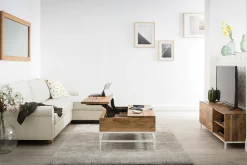 Miliboo Design-TV-Möbel Mangoholz und Metall Weiß 145 cm BOHO* Tv-lowboards
