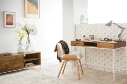 Miliboo Design-TV-Möbel Mangoholz und Metall Weiß 145 cm BOHO* Tv-lowboards