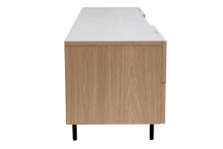 Miliboo Design-TV-Möbel mit Stauraum aus hellem Eichenfurnier und schwarzem Metall B180 cm ALASKA* Tv-lowboards