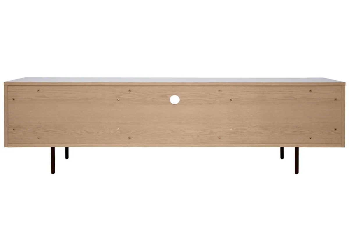 Miliboo Design-TV-Möbel mit Stauraum aus hellem Eichenfurnier und schwarzem Metall B180 cm ALASKA* Tv-lowboards