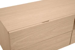 Miliboo Design-TV-Möbel mit Stauraum aus hellem Eichenfurnier und schwarzem Metall B180 cm ALASKA* Tv-lowboards