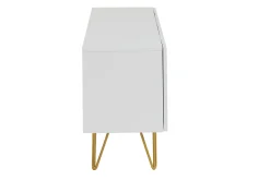 Miliboo Design-TV-Möbel mit weißer Gravur und goldfarbenem Metall B140 cm OZEN* Tv-lowboards