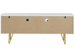 Miliboo Design-TV-Möbel mit weißer Gravur und goldfarbenem Metall B140 cm OZEN* Tv-lowboards
