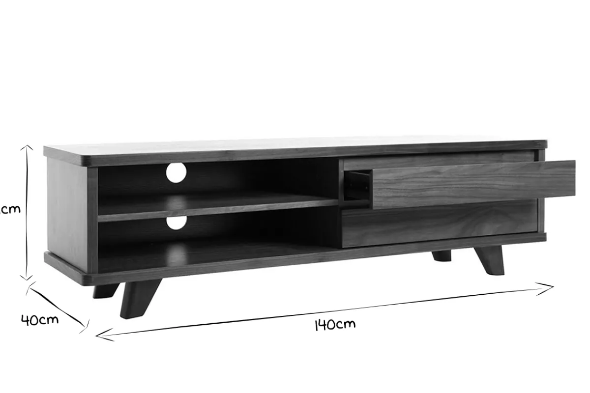 Miliboo Design-TV-Möbel Nussbaum FIFTIES* Tv-lowboards