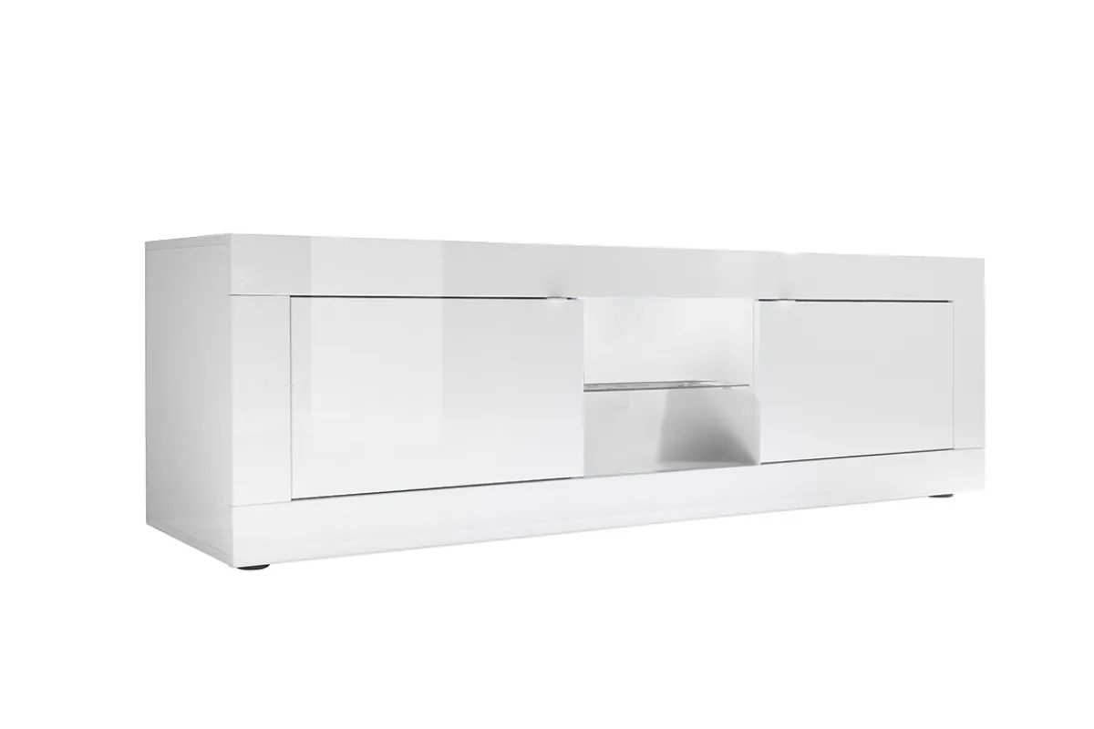 Miliboo Design-TV-Möbel Weiß Lackiert 180 cm LATTE* Tv-lowboards