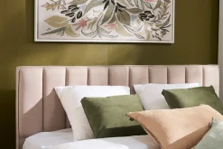 Miliboo Doppelbett 160x200 cm in beigem Stoff DIANE* Betten Für Erwachsene