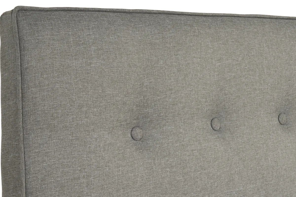 Miliboo Doppelbett 160x200 cm mit Bettkopfteil aus hellgrauem Stoff LEONCE* Betten Für Erwachsene