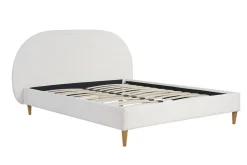 Miliboo Doppelbett 160x200 Stoff mit Bouclé-Wolleffekt CHARLINE* Betten Für Erwachsene