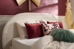 Miliboo Doppelbett 160x200 Stoff mit Bouclé-Wolleffekt CHARLINE* Betten Für Erwachsene