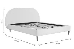 Miliboo Doppelbett 160x200 Stoff mit Bouclé-Wolleffekt CHARLINE* Betten Für Erwachsene