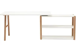Miliboo Dreh-Schreibtisch skandinavisches Design Weiß und Eiche GILDA* Design-schreibtische