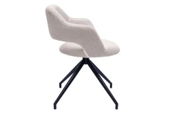 Miliboo Drehstuhl 360° aus beigem strukturiertem Samteffektstoff und schwarzem Metall JESSY* Design-stühle