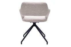 Miliboo Drehstuhl 360° aus beigem strukturiertem Samteffektstoff und schwarzem Metall JESSY* Design-stühle