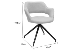 Miliboo Drehstuhl 360° aus beigem strukturiertem Samteffektstoff und schwarzem Metall JESSY* Design-stühle