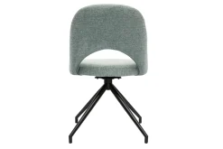 Miliboo 360°-Drehstuhl aus strukturiertem Samtstoff in Seladongrün und schwarzem Metall COSETTE* Design-stühle