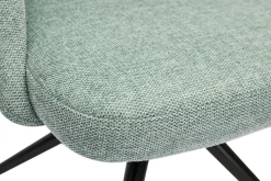 Miliboo 360°-Drehstuhl aus strukturiertem Samtstoff in Seladongrün und schwarzem Metall COSETTE* Design-stühle