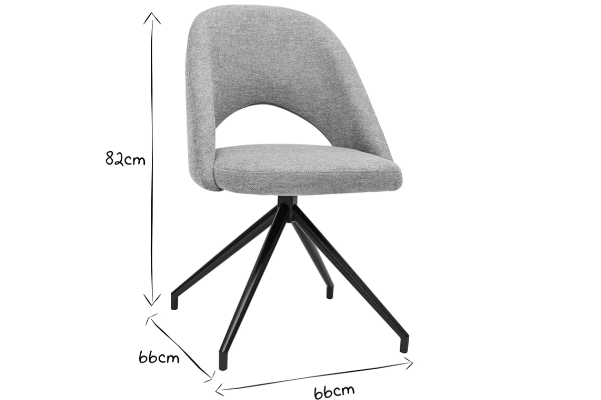 Miliboo 360°-Drehstuhl aus strukturiertem Samtstoff in Seladongrün und schwarzem Metall COSETTE* Design-stühle