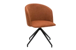 Miliboo Drehstuhl im Design 360° aus strukturiertem Samteffektstoff in verbranntem Erdbraun und schwarzem Metall VANITY* Design-stühle