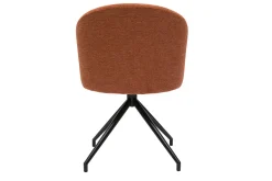 Miliboo Drehstuhl im Design 360° aus strukturiertem Samteffektstoff in verbranntem Erdbraun und schwarzem Metall VANITY* Design-stühle