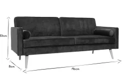 Miliboo Dreisitzer-Schlafsofa skandinavisch aus petrolblauem Samt MOORE* Schlafsofas