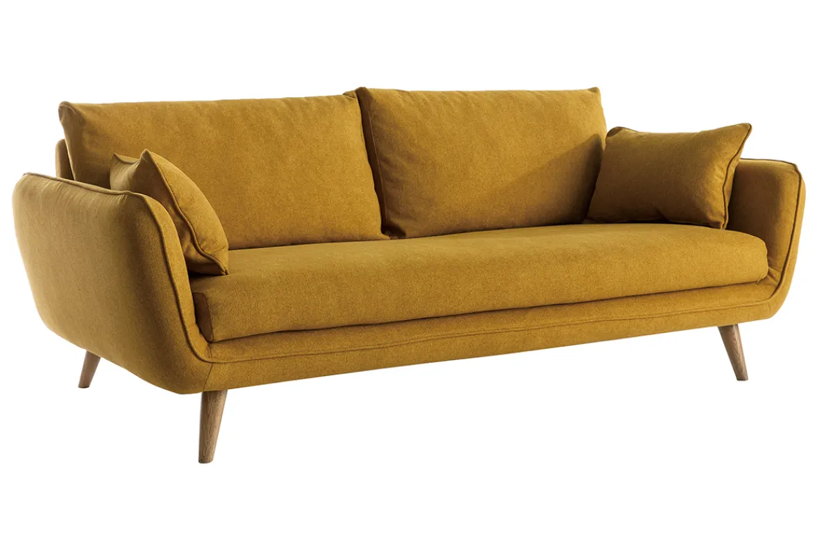 Miliboo Dreisitzer-Sofa CREEP kümmelgelb* Design-sofas