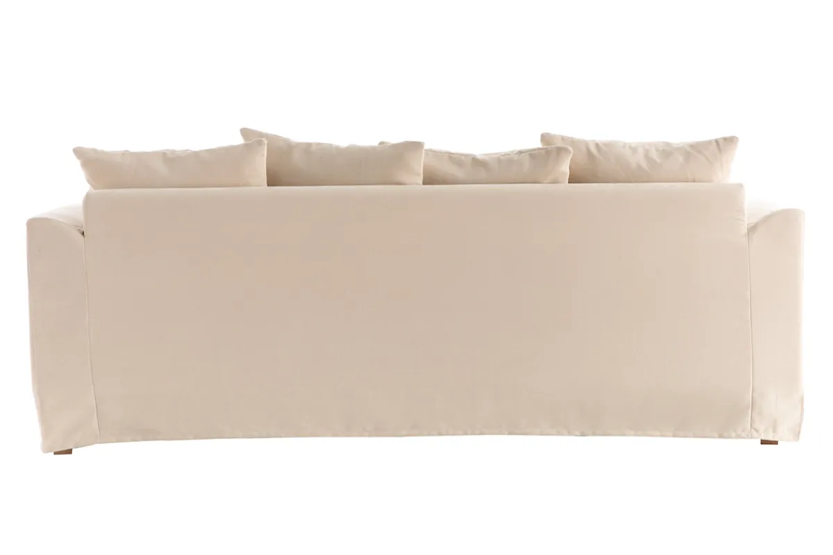 Miliboo Dreisitzer-Sofa skandinavisch aus leinfarbenem Stoff mit abnehmbarem Bezug FEVER* Design-sofas