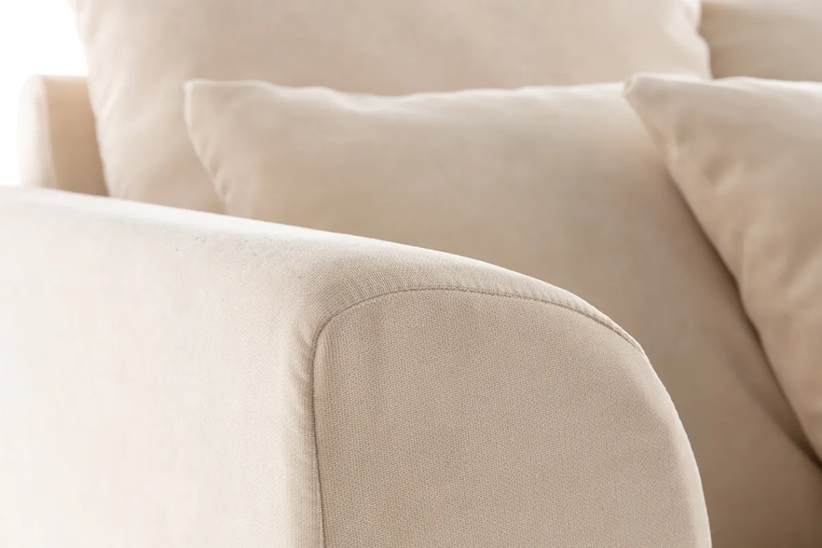Miliboo Dreisitzer-Sofa skandinavisch aus leinfarbenem Stoff mit abnehmbarem Bezug FEVER* Design-sofas