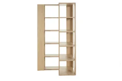 Miliboo Eck-Bücherregal in hellem Eichenholz und schwarzem Metall B95 cm MUSSO* Bücherregale|Bücherregale