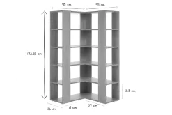 Miliboo Eck-Bücherregal in hellem Eichenholz und schwarzem Metall B95 cm MUSSO* Bücherregale|Bücherregale