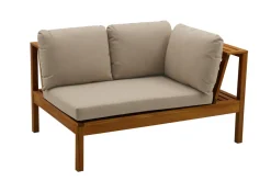 Miliboo Eck-Gartenmöbel aus Massivholz mit abziehbaren Kissen in Taupe BELIZE* Garten Lounge-möbel