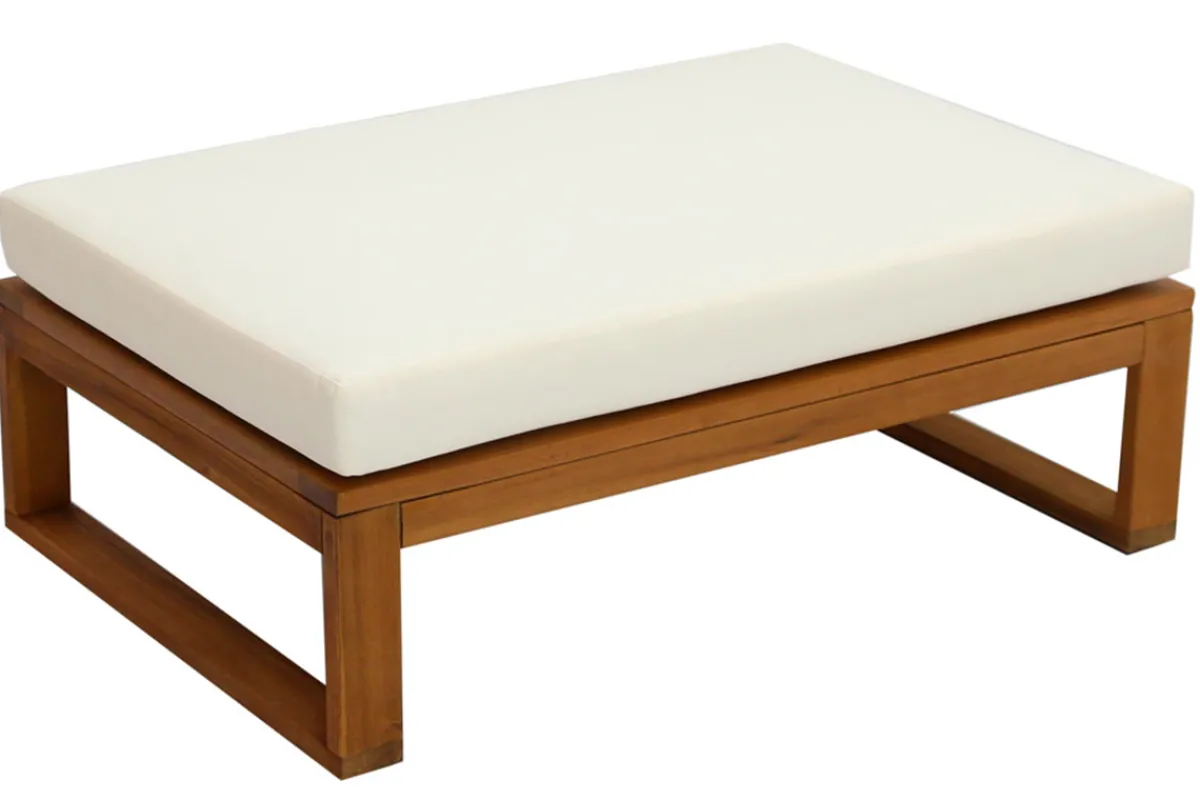 Miliboo Eck-Gartenmöbel aus Massivholz mit abziehbaren Kissen in Beige 6/8-Sitzer SALSA* Garten Lounge-möbel