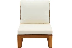 Miliboo Eck-Gartenmöbel aus Massivholz mit abziehbaren Kissen in Beige 6/8-Sitzer SALSA* Garten Lounge-möbel