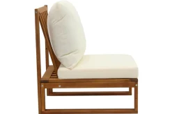 Miliboo Eck-Gartenmöbel aus Massivholz mit abziehbaren Kissen in Beige 6/8-Sitzer SALSA* Garten Lounge-möbel