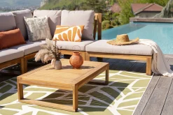 Miliboo Eck-Gartenmöbel aus Massivholz mit abziehbaren Kissen in Taupe 6/8-Sitzer SALSA* Garten Lounge-möbel