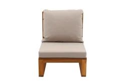 Miliboo Eck-Gartenmöbel aus Massivholz mit abziehbaren Kissen in Taupe 6/8-Sitzer SALSA* Garten Lounge-möbel