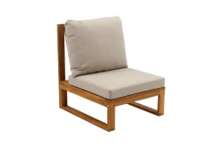 Miliboo Eck-Gartenmöbel aus Massivholz mit abziehbaren Kissen in Taupe 6/8-Sitzer SALSA* Garten Lounge-möbel