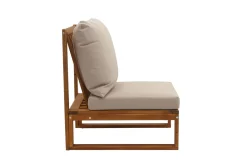 Miliboo Eck-Gartenmöbel aus Massivholz mit abziehbaren Kissen in Taupe 6/8-Sitzer SALSA* Garten Lounge-möbel