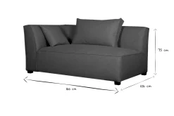 Miliboo Eckmodul links für Sofa aus anthrazitgrauem Stoff PLURIEL* Ecksofas|Schlafsessel