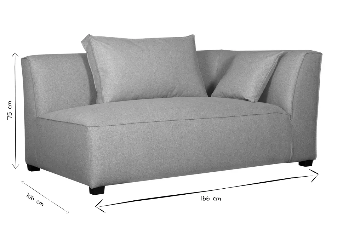 Miliboo Eckmodul links für Sofa aus hellgrauem Stoff PLURIEL* Ecksofas|Schlafsessel