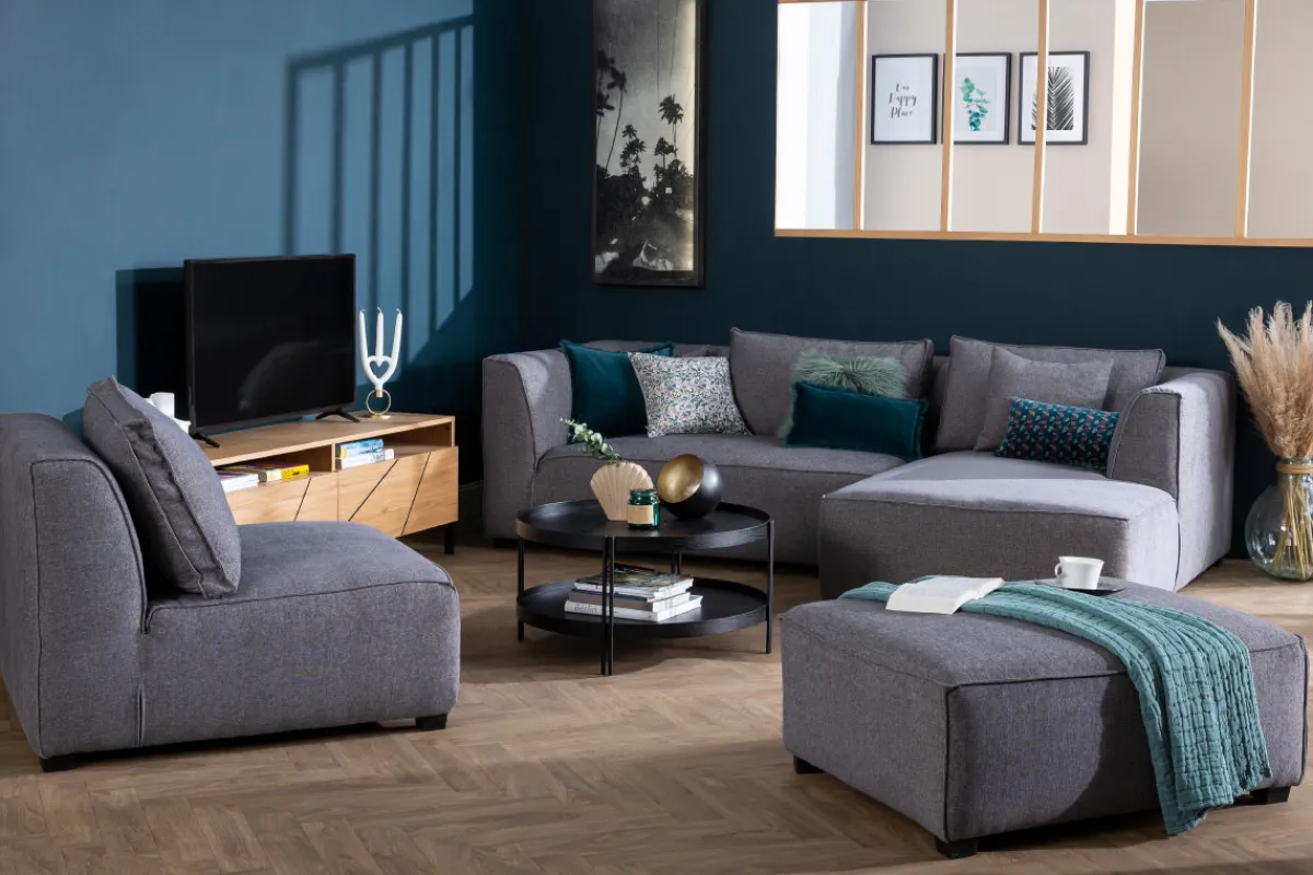 Miliboo Eckmodul links für Sofa aus beigem Stoff PLURIEL* Design-sofas|Ecksofas