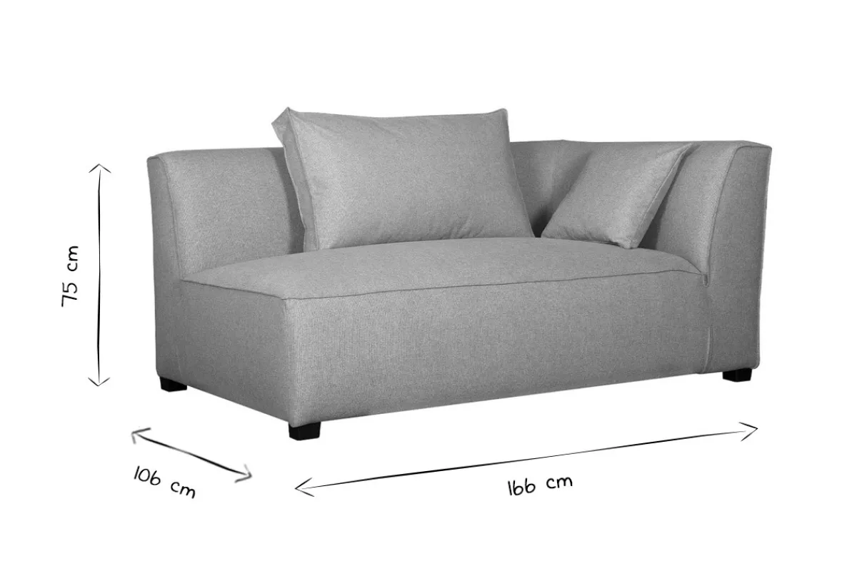 Miliboo Eckmodul rechts für Sofa aus hellgrauem Stoff PLURIEL* Ecksofas