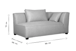 Miliboo Eckmodul rechts für Sofa aus beigem Stoff PLURIEL* Ecksofas