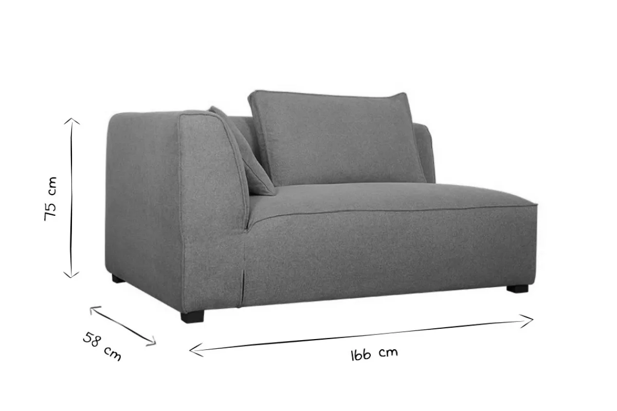 Miliboo Eckmodul rechts für Sofa aus kumingelbem Stoff PLURIEL* Ecksofas